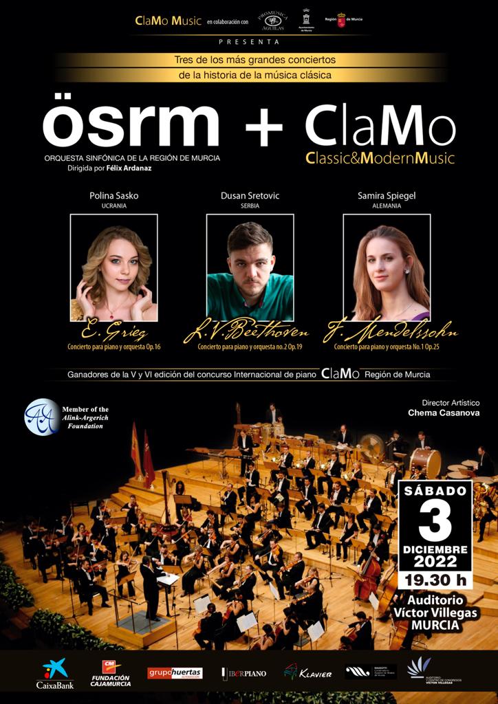 Concierto para Piano y Orquesta. Orquesta Sinfónica Región de Murcia y Clamo Music.