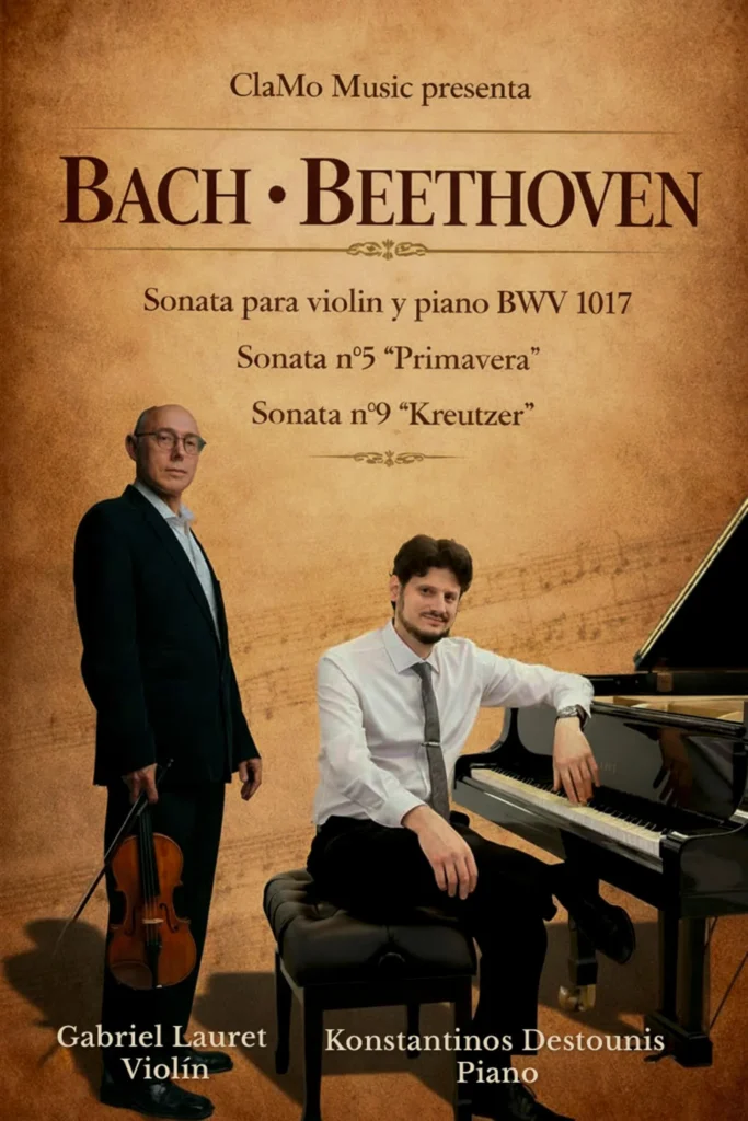 Concierto Clamo Music. Bach – Beethoven. Gabriel Lauret y Konstantinos Destounis